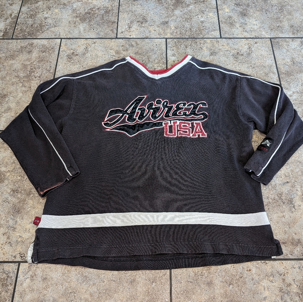 Avirex Black and Red Sweatshirt